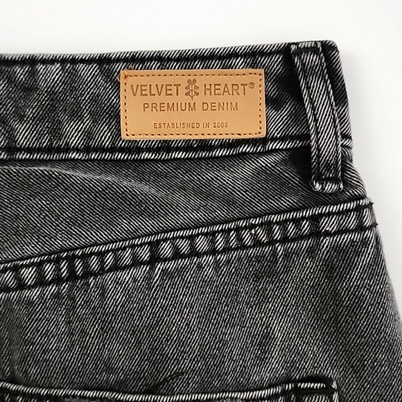 Velvet Heart Women's Effie Denim Midi Skirt Stretch Front Split Frayed Hem Sz 26 - Picture 9 of 16